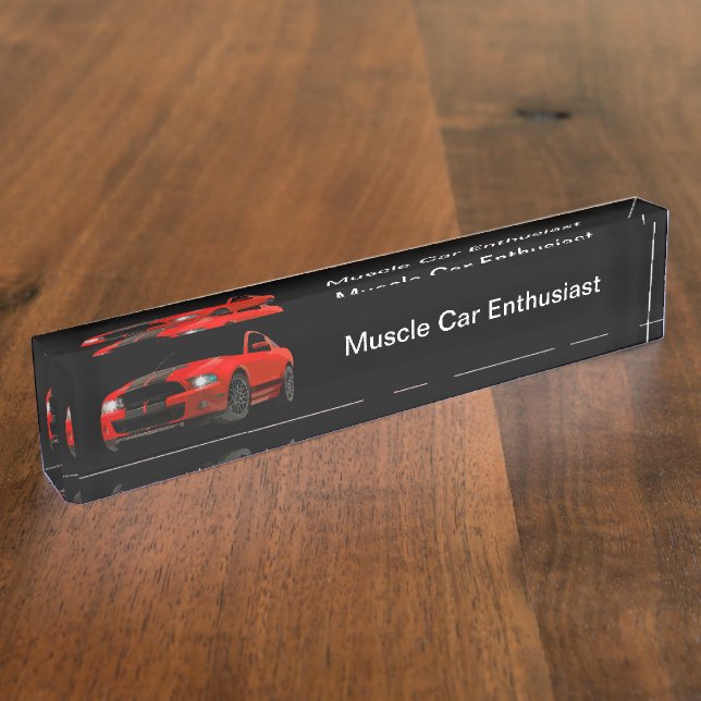 Cool Muscle Car Enthusiast Desk Name Plate (Side)