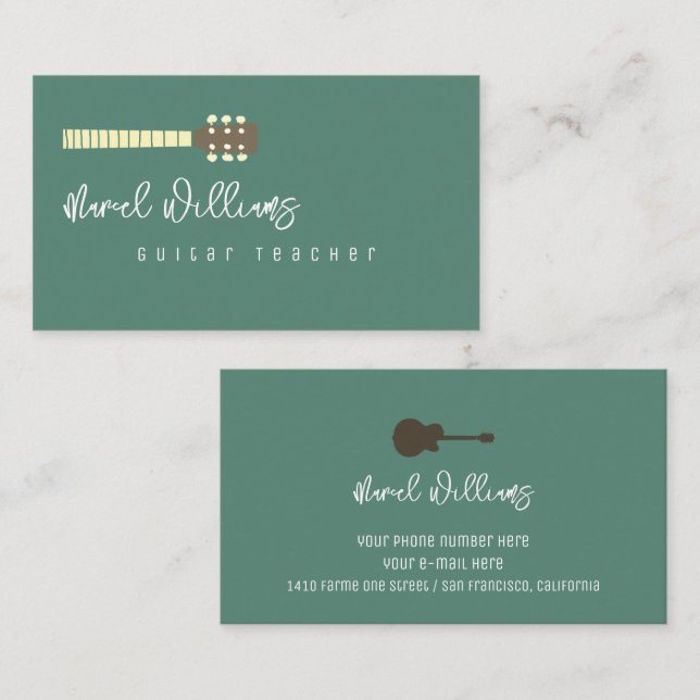 Cool Music Business Card for Guitarists (Front/Back)
