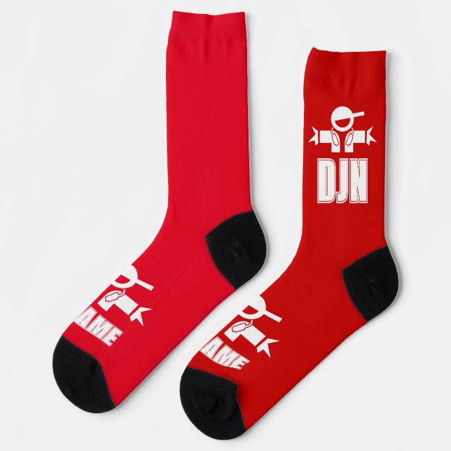 Cool Music DeeJay socks with custom name (Left)