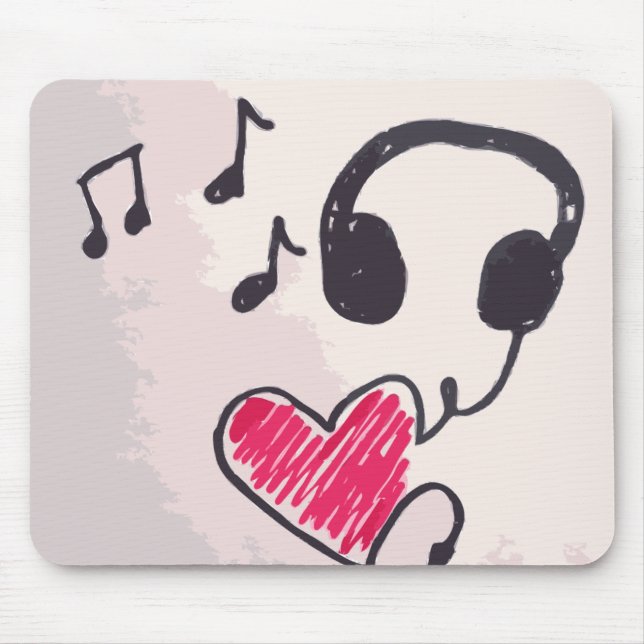 Cool Music is Love Doodle Mousepad (Front)