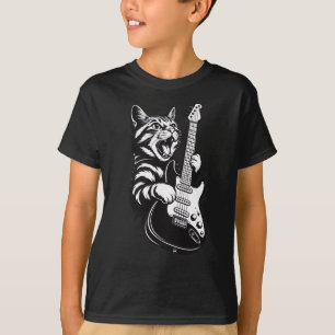 Cool Music Love   Rock Cat Playing Electric Guitar T-Shirt