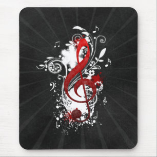 Cool Music notes dotted swirls flowers splatter Mouse Mat