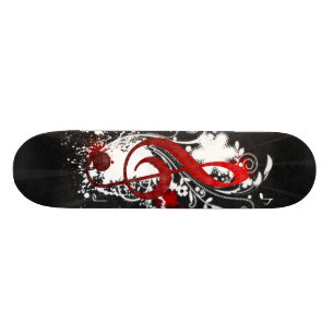 Cool Music notes dotted swirls flowers splatter Skateboard