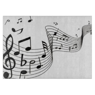 Cool Music Notes Glass Cutting Board