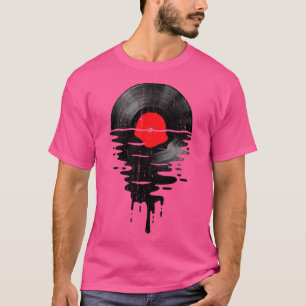 Cool Music Vinyl Record Retro Vintage Red T-Shirt