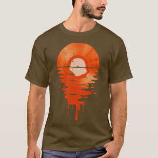 Cool Music Vinyl Record Vintage Retro Orange T-Shirt