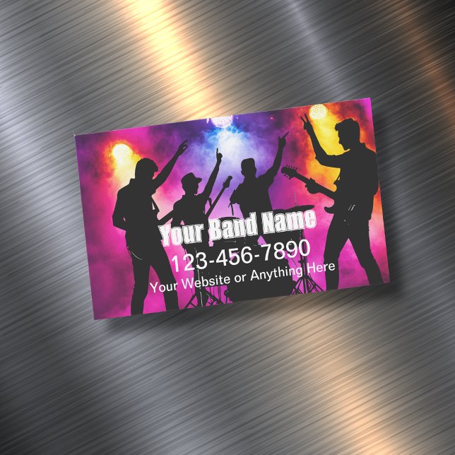 Cool Musician Band For Hire Business Card Magnets (Creator Uploaded)