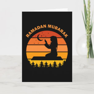 Cool Muslim Ramadan Praying Faith Worship sunset Card