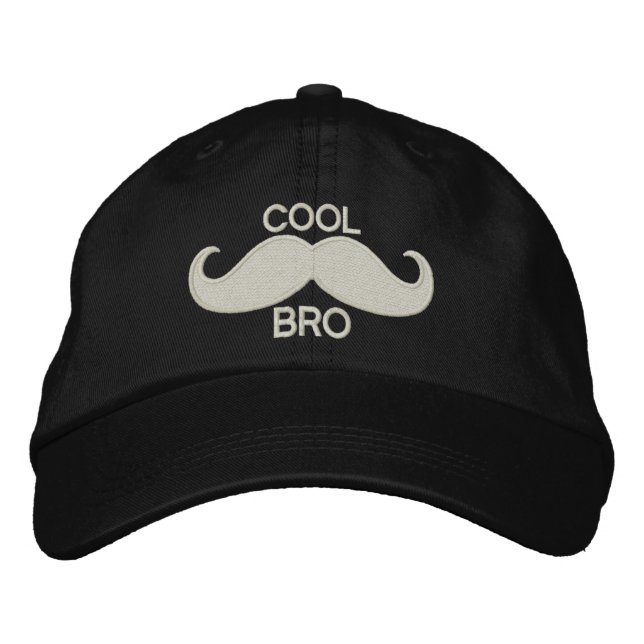 COOL Mustache BRO Embroidered Hat (Front)