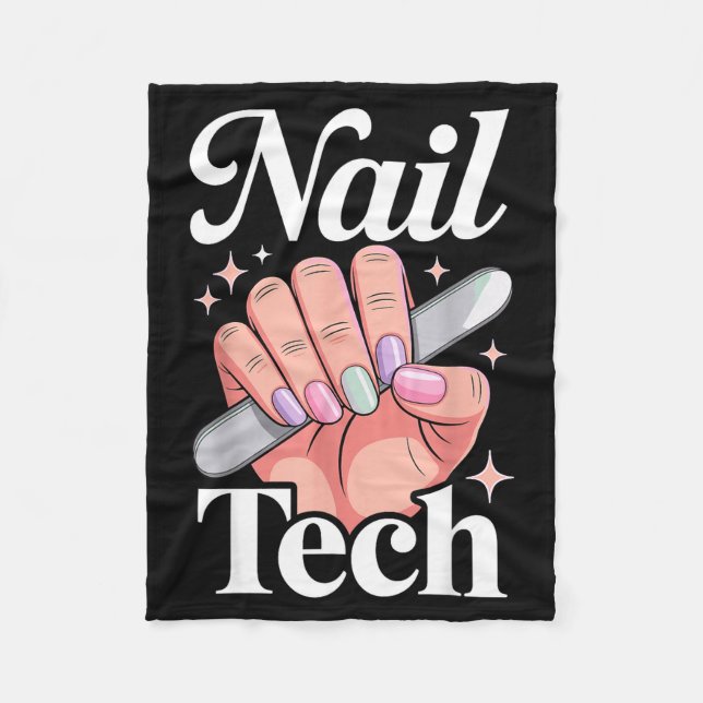 Cool Nail Tech Art For Women Girl Manicurist Nail  Fleece Blanket (Front)