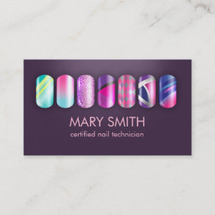 Cool Nail Tech & Manicurist Business Card Template
