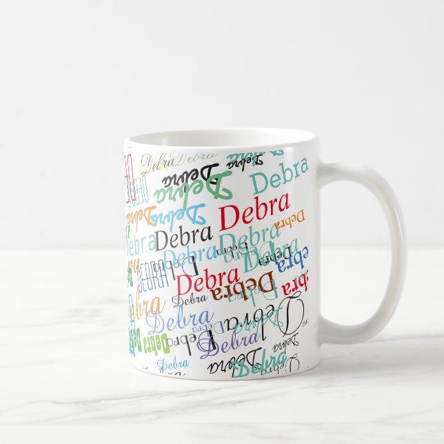 cool name pattern colourful and personalised coffee mug (Right)