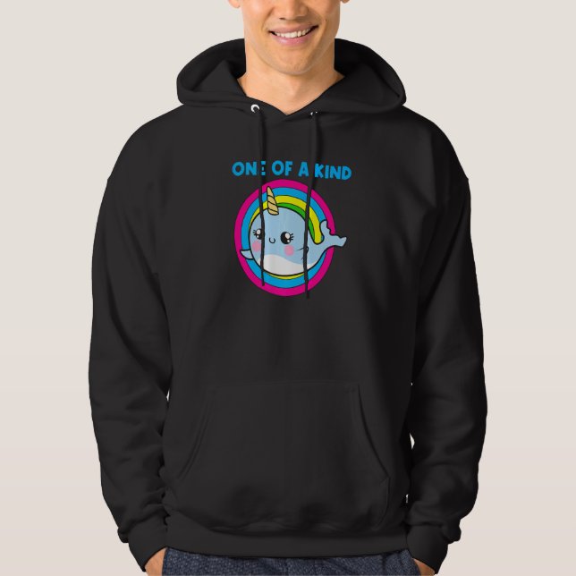 Cool Narwhal For Men Women Rainbow Tusk Sea Unicor Hoodie (Front)