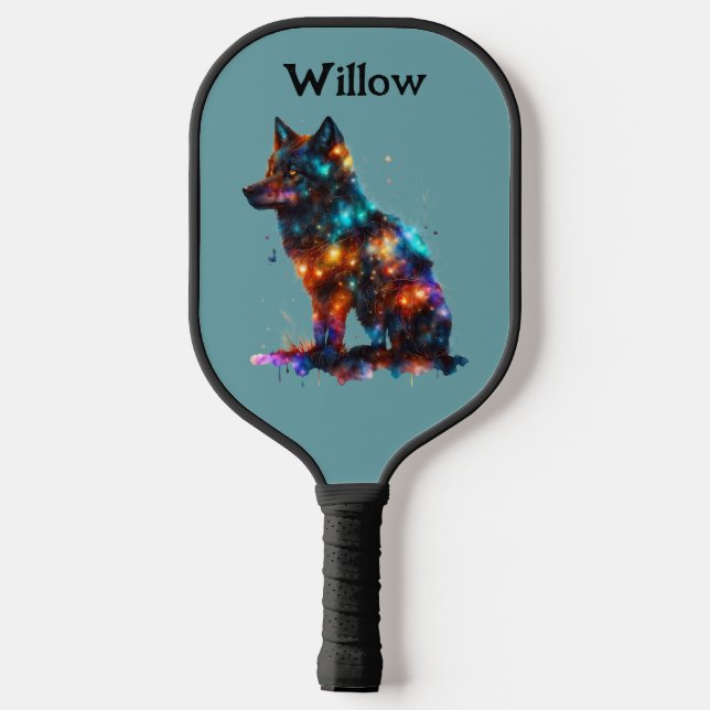 Cool Nature Outdoor Trees | Wolf Modern Monogram  Pickleball Paddle (Back)