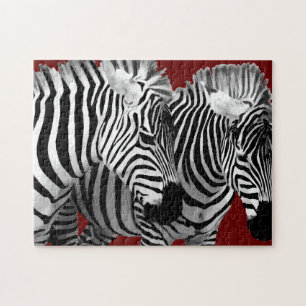 Cool Nature Wildlife Zebra Stripes Jigsaw Puzzle
