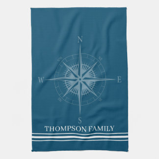 Cool Nautical Compass Personalised Tea Towel