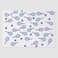 Cool Navy Blue Retro Tennis Racquets Pattern