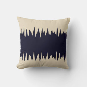 Cool Navy Zigzag Striped Pattern Cushion