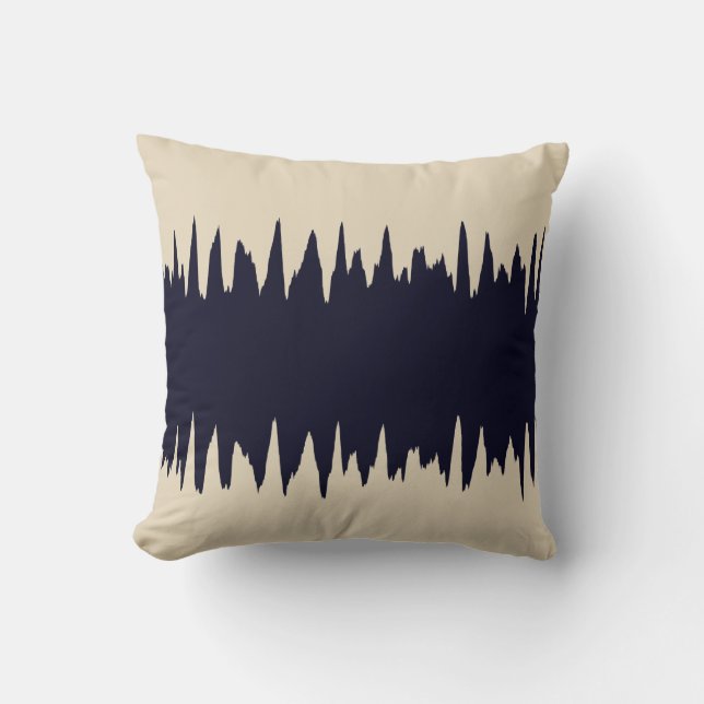 Cool Navy Zigzag Striped Pattern Cushion (Front)