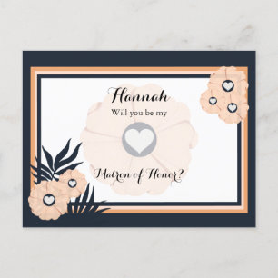 Cool Nectar Maid of Honour Request Floral Postcard