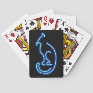 Cool Neon Cat Playing Cards
