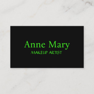 Cool Neon Green Bright Script Makeup Artist Salon Business Card