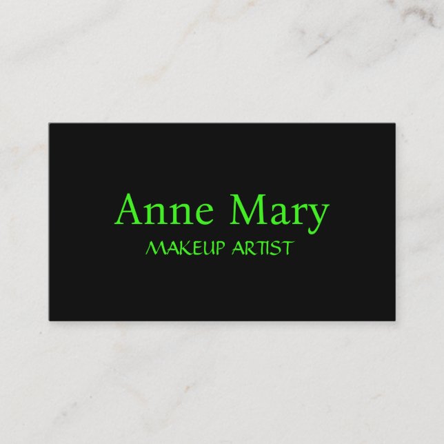 Cool Neon Green Bright Script Makeup Artist Salon Business Card (Front)