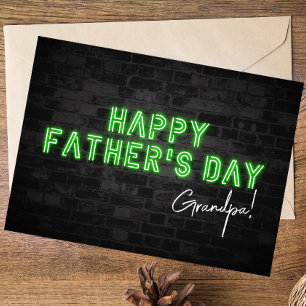 Cool Neon Happy Father's Day Grandpa Card