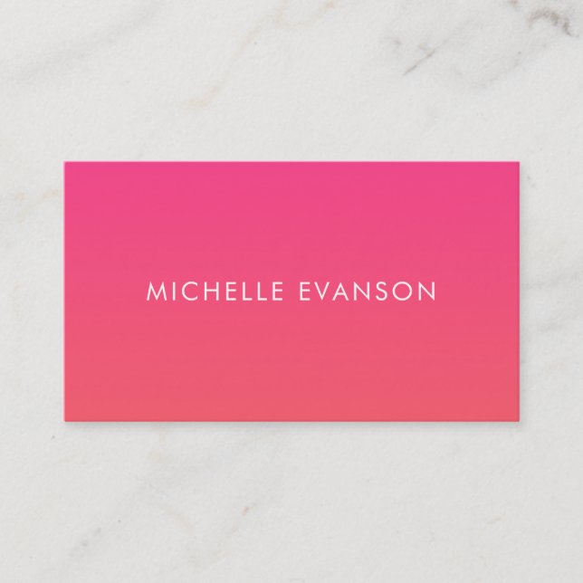 Cool Neon Pink Orange Gradient Business Card (Front)