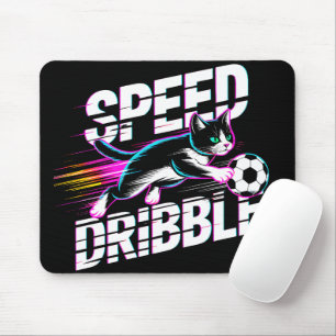 Cool Neon Soccer Cat - Gift for Gamers & Cat Lover Mouse Mat