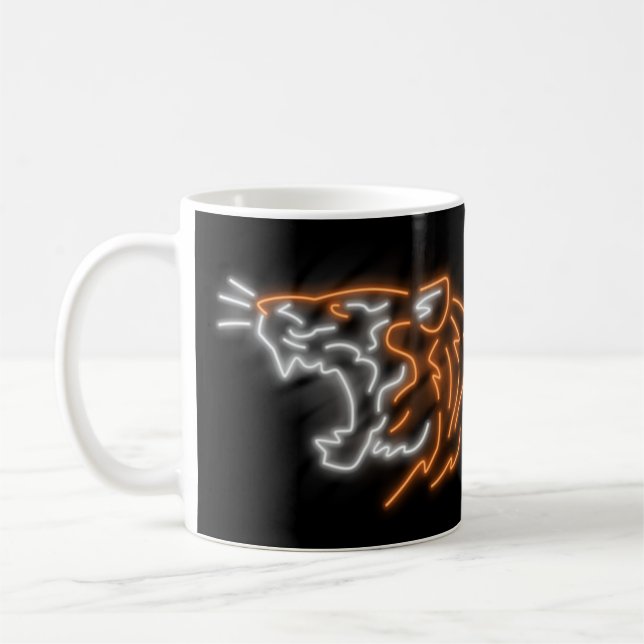 Cool Neon Tiger Coffee Mug (Left)