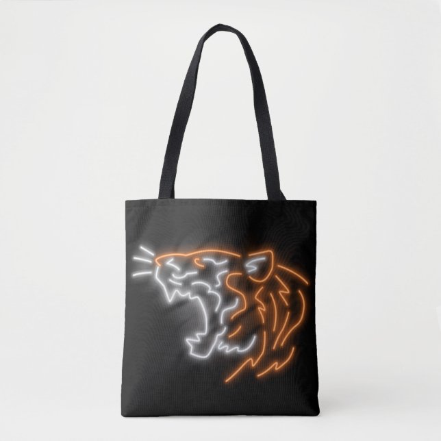 Cool Neon Tiger Tote Bag (Front)