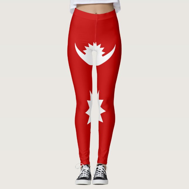 Cool Nepal Flag Fashion Leggings (Front)