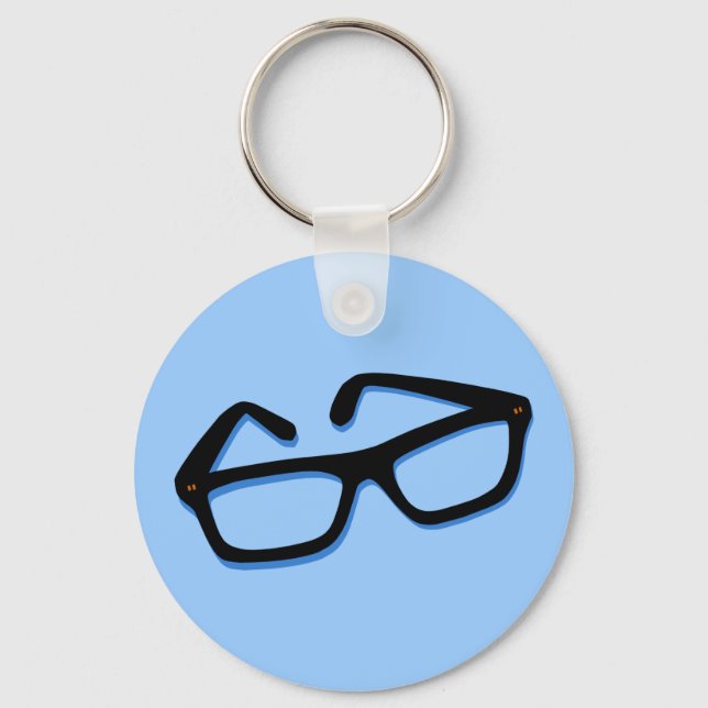 Cool Nerd Glasses Key Ring (Front)