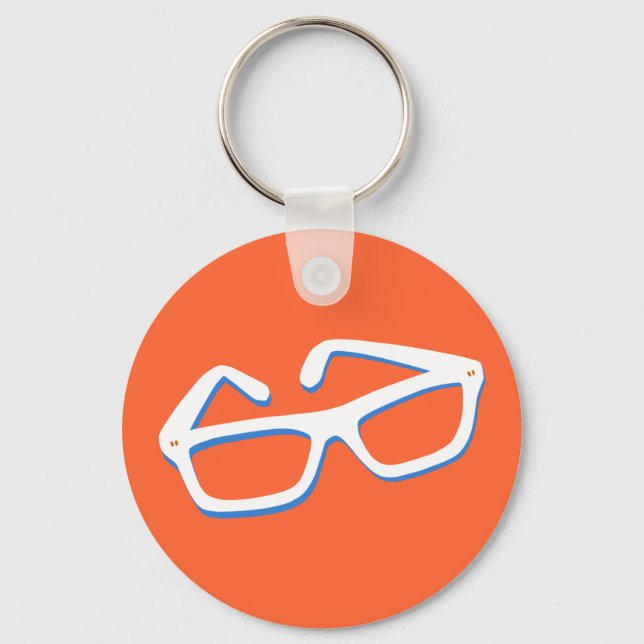 Cool Nerd Glasses Key Ring (Front)