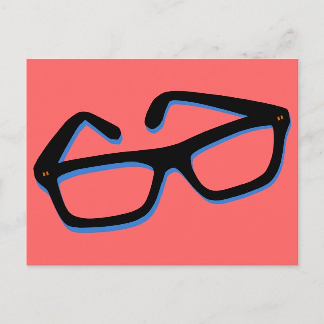 Cool Nerd Glasses Postcard (Front)