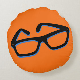 Cool Nerd Glasses Round Cushion