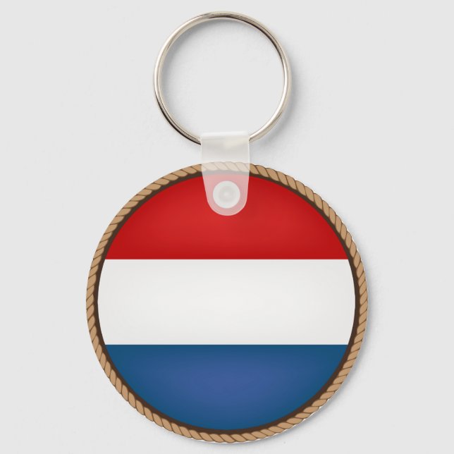 Cool Netherlands Flag Seal Key Ring (Front)
