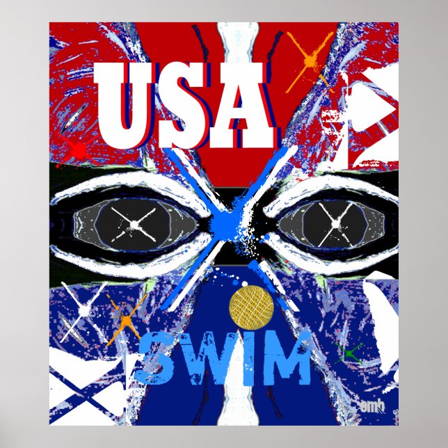 Cool New 2013 USA Swimming Sports Art Big Poster (Front)