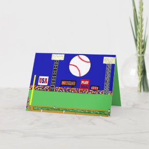Cool New Baseball Sports Art Blank Note Cards