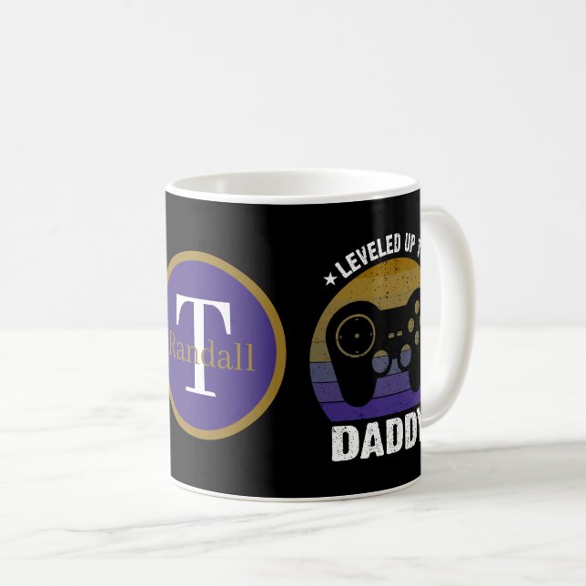 Cool new Dad add monogram video gamer Coffee Mug (Front Right)