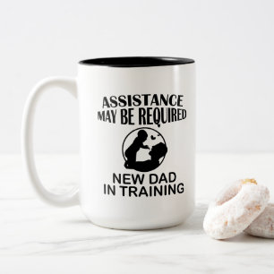 Cool New Dad training word art Two-Tone Coffee Mug