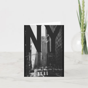 Cool New York City Abstract Skyline, Black &amp; W Card