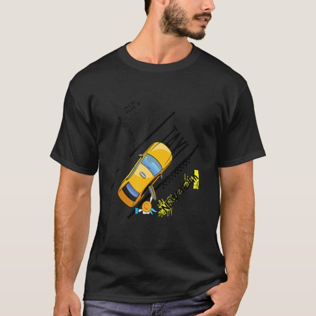 Cool New York City Taxi Illustration  Graphic Desi T-Shirt (Front)