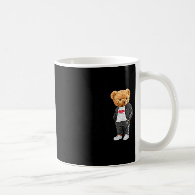 Cool New York City Teddy Bear Illustration Graphic Coffee Mug (Right)