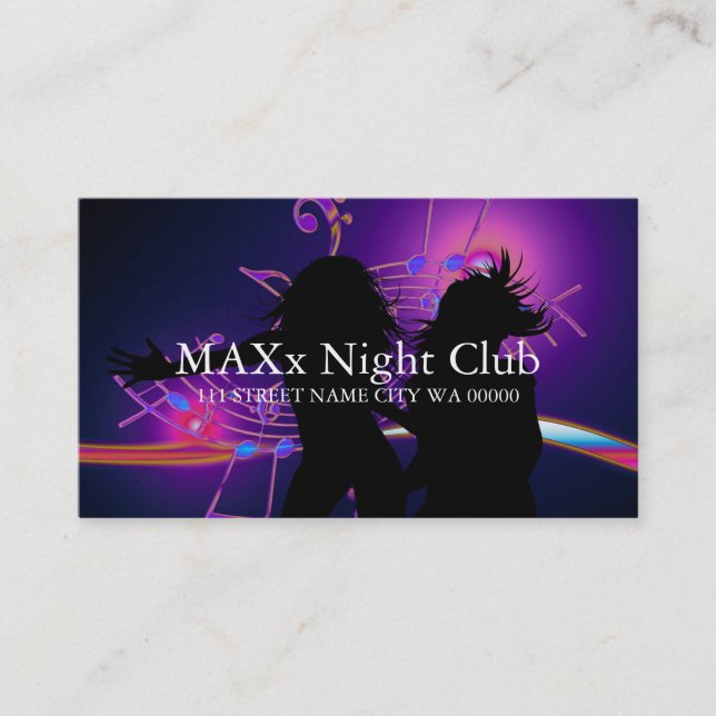 Cool Night Club Dancing Bar Nightlife Business Business Card (Front)