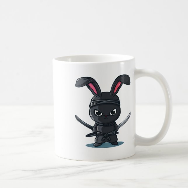 Cool Ninja Bunny Costume For Funny Samurai Easter  Coffee Mug (Right)