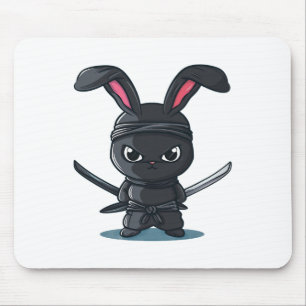 Cool Ninja Bunny Costume For Funny Samurai Easter Mouse Mat