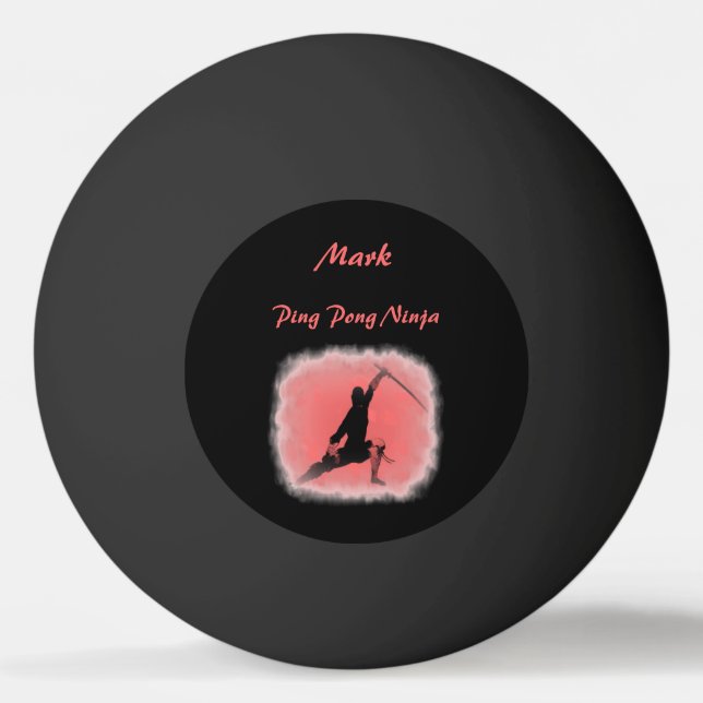 Cool Ninja Warrior Ping Pong Ball (Front)
