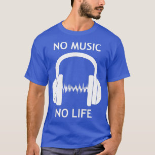 Cool No Music No Life DJ Headphones Heartbeat T-Shirt